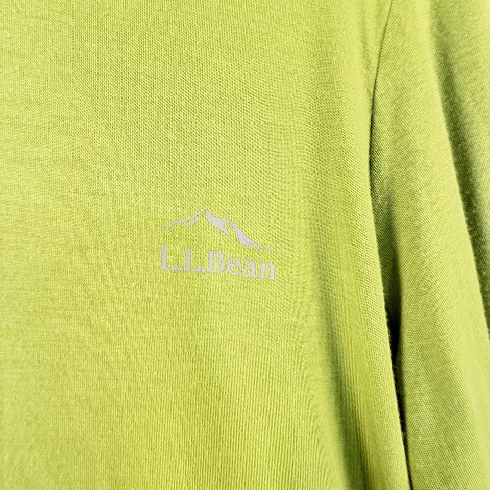 LL Bean Womens Large Long Sleeve Active Top Green Kangaroo Pocket 519205 - Picture 4 of 7